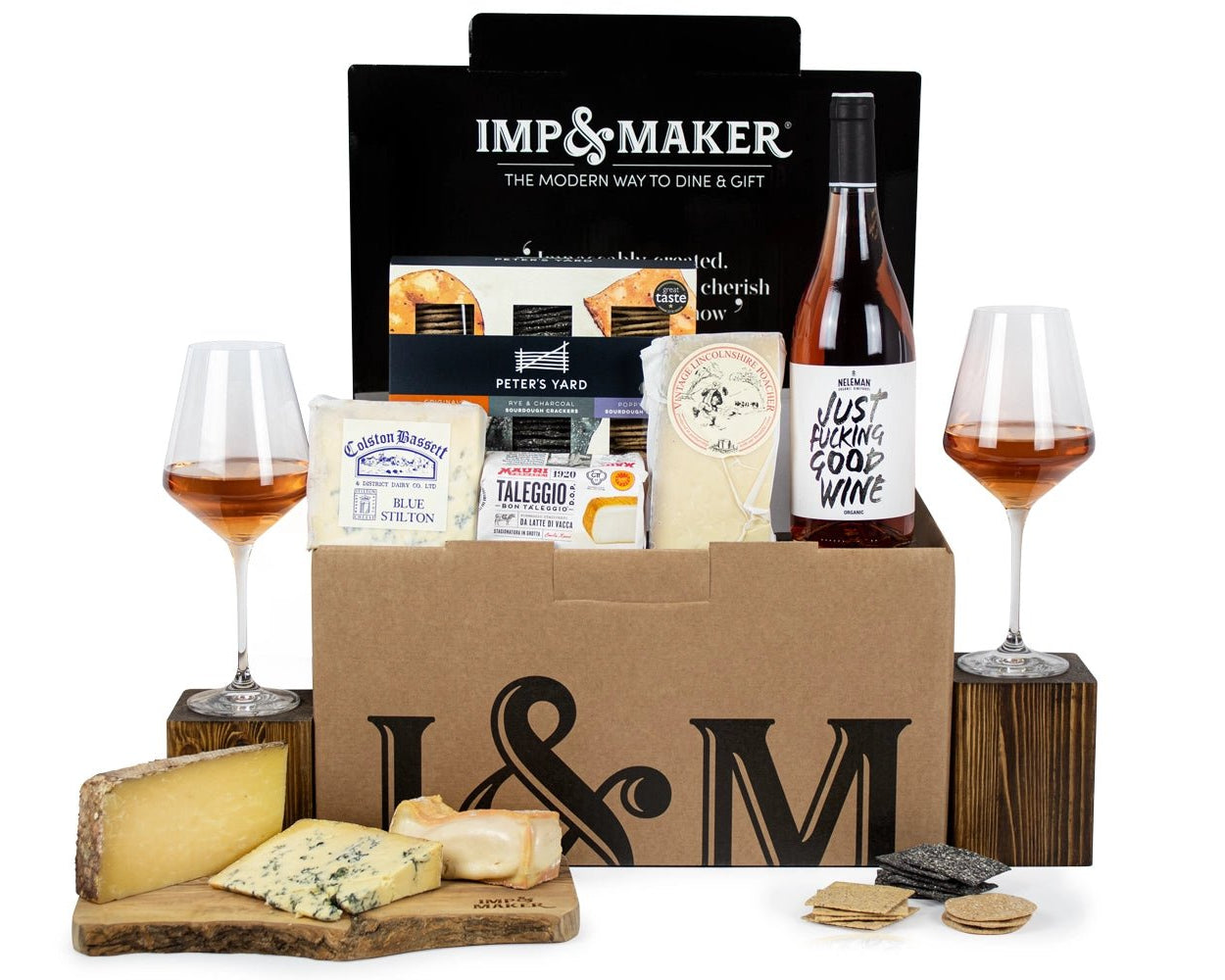 Rosé Wine & Cheese Gift Hamper - IMP & MAKER