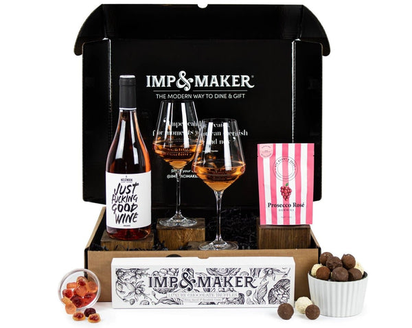 Rose Wine & Cheese Gift Hamper – IMP & MAKER