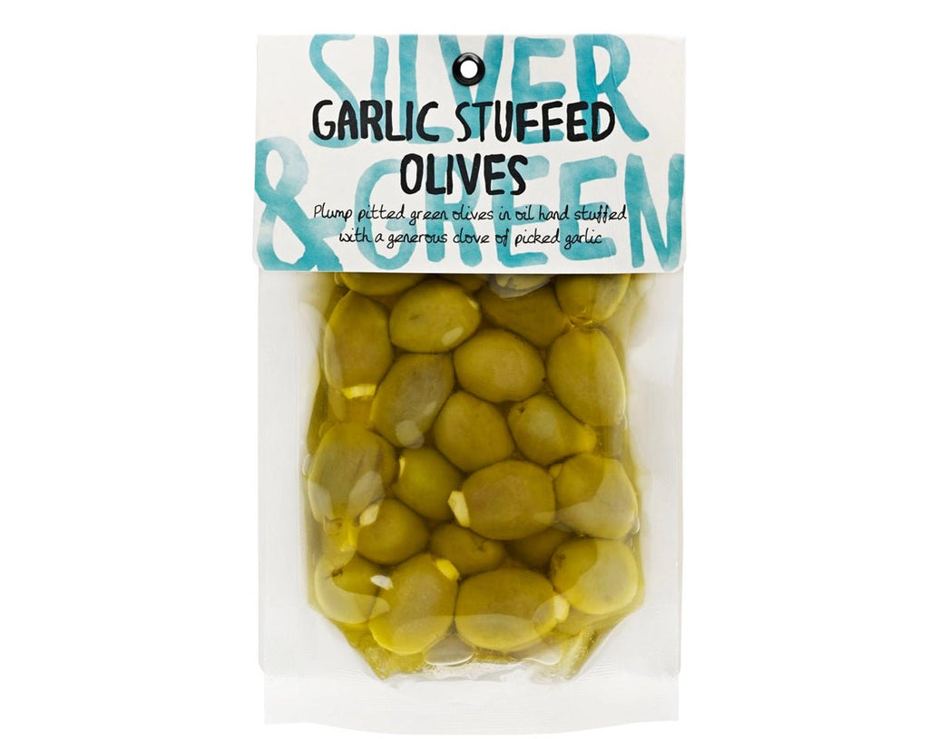 Sliver & Green Garlic Stuffed Olives 220g - IMP & MAKER