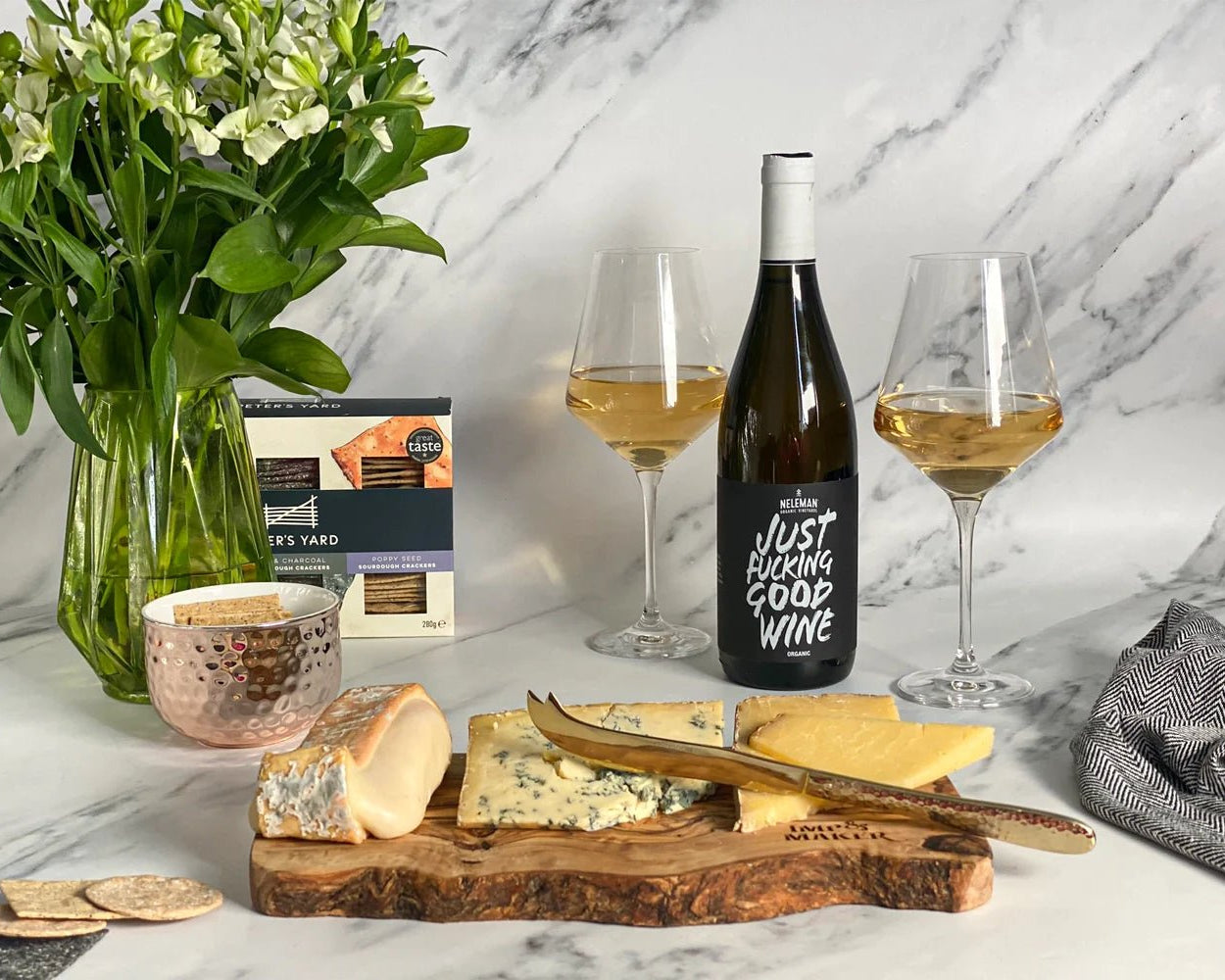 White Wine & Cheese Gift Hamper - IMP & MAKER